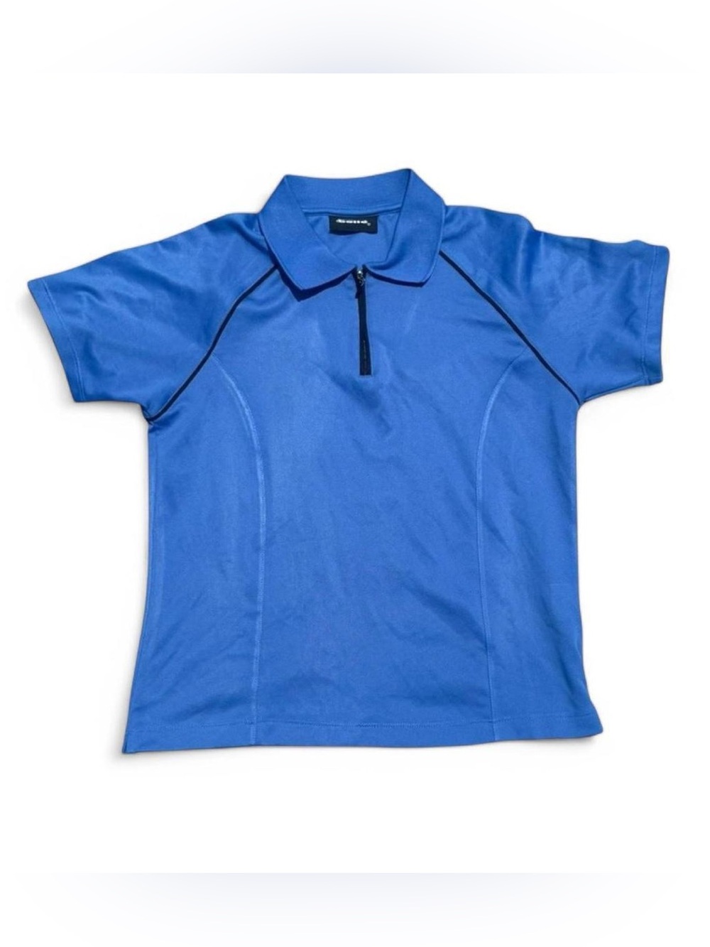Biking Blue Short-Sleeve Polo with Zip